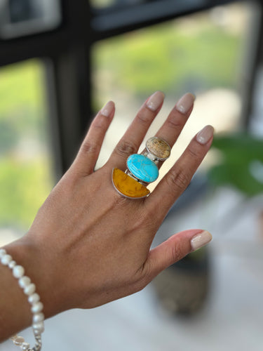 sterling silver ring 3 stone