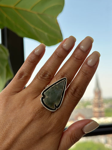GREEN ARROWHEAD FOSSATO RING