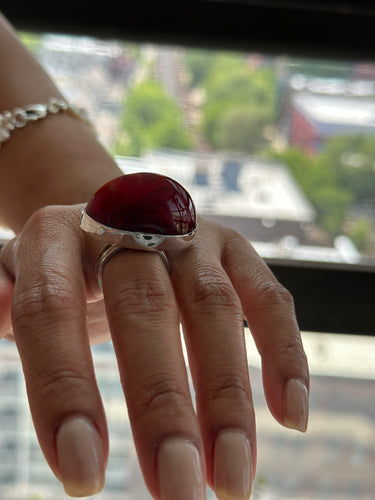 AFRICAN CHERRY AMBER FLAT RING