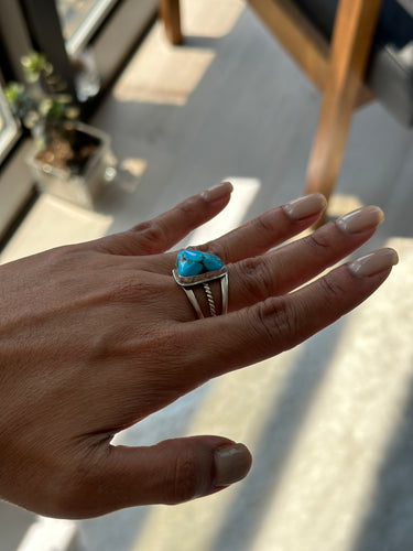 sterling silver and turquoise stone ring