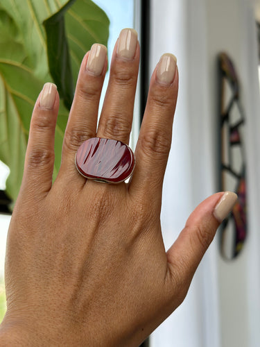 AFRICAN CHERRY AMBER FLAT RING