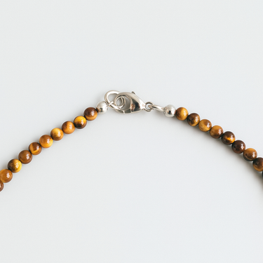 BEAD NECKLACE WITH TIGER’S EYE - 4MM
