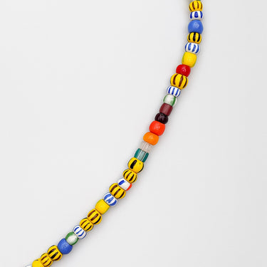 BEAD NECKLACE WITH CHEVRON AFRICAN GLASS