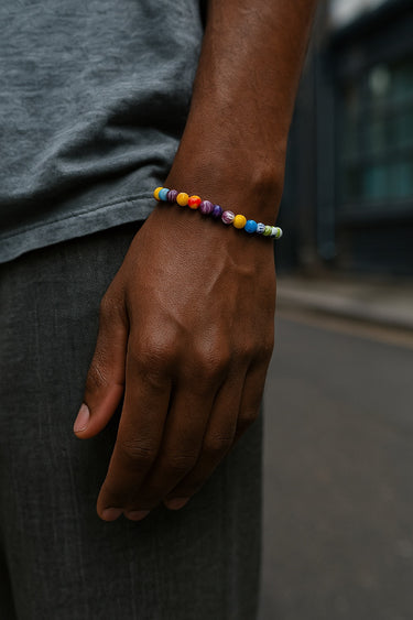 BEAD BRACELET WITH MILLEFIORI - 6MM
