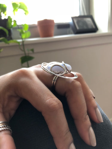 BLUE LACE WAVE RING