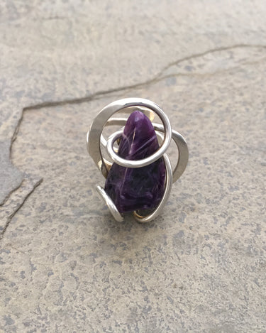 gemstone and sterling silver ring