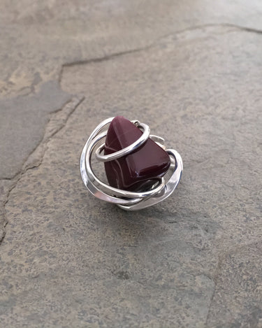 RED JASPER WAVE RING