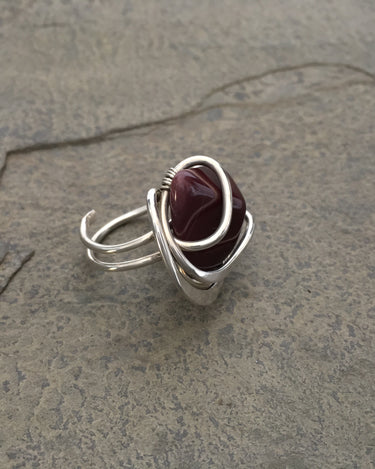RED JASPER WAVE RING