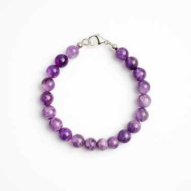 BEAD BRACELET WITH AMETHYST - 8MM