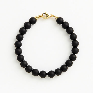 BEAD BRACELET WITH MATTE BLACK ONYX - 8MM