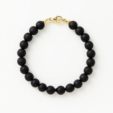 BEAD BRACELET WITH MATTE BLACK ONYX - 8MM