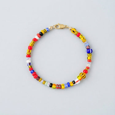 BEAD BRACELET WITH CHEVRON AFRICAN GLASS