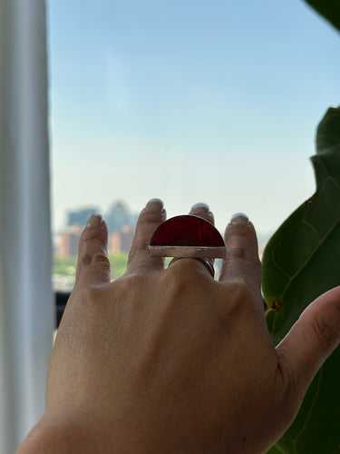 AFRICAN CHERRY AMBER FLAT RING