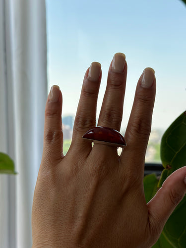 AFRICAN CHERRY AMBER FLAT RING