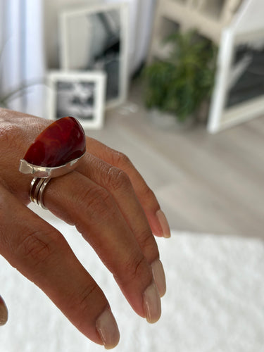 AFRICAN CHERRY AMBER FLAT RING
