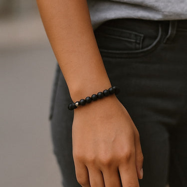 BEAD BRACELET WITH MATTE BLACK ONYX - 6MM