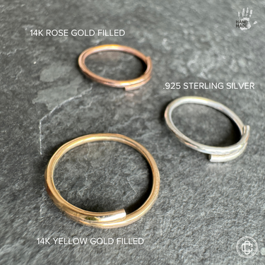 14K Gold-Filled, Rose-Gold Filled, and  Sterling Silver Adjustable Overlap BIG Toe Ring. Slightly hammered to give texture and style.