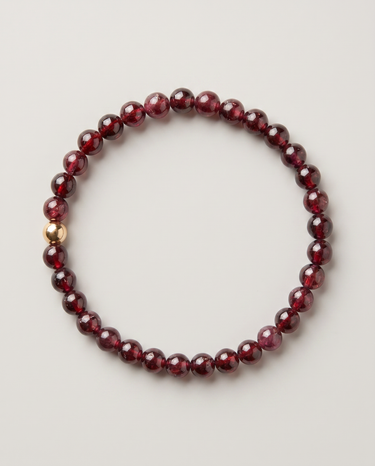 BEAD BRACELET WITH GARNET - 6MM