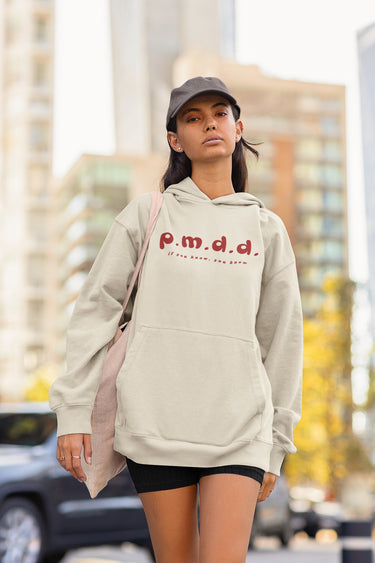 mental awareness hoody letter graphic pmdd cream oversized hoody kangaroo pocket