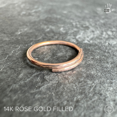 14K Rose-Gold Filled Adjustable Overlap BIG Toe Ring. Slightly hammered to give texture and style.
