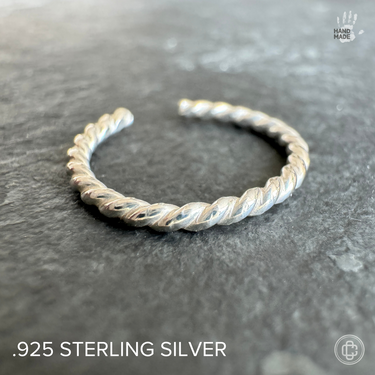 twisted sterling Silver Adjustable Toe Ring