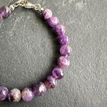 8mm amethyst bead bracelet for him