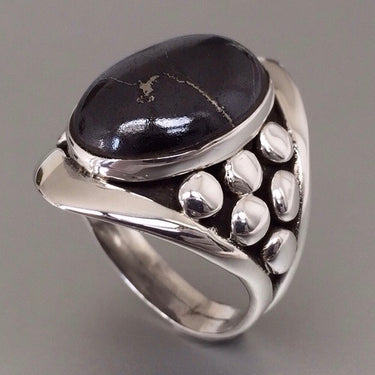 one of a kind handcrafted solid sterling silver with gemstone ring for men