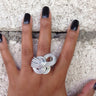 Silver anodized aluminum wire wrap ring.