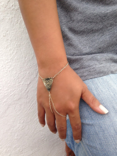 handcrafted gold hand piece for women. sexy minimalist jewelry