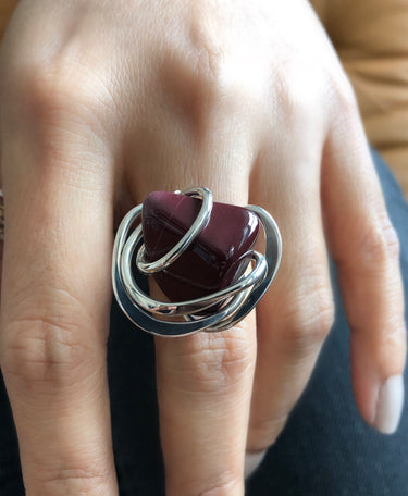 RED JASPER WAVE RING